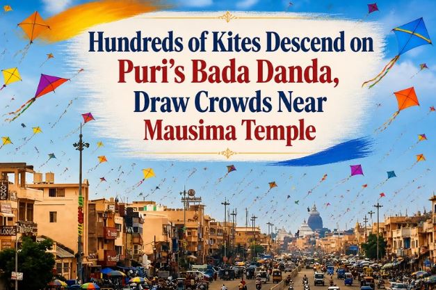 Hundreds of Kites Descend on Puri&rsquo;s Bada Danda, Draw Crowds Near Mausima Temple